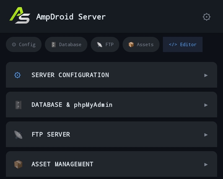 Ampdroid dashboard panels